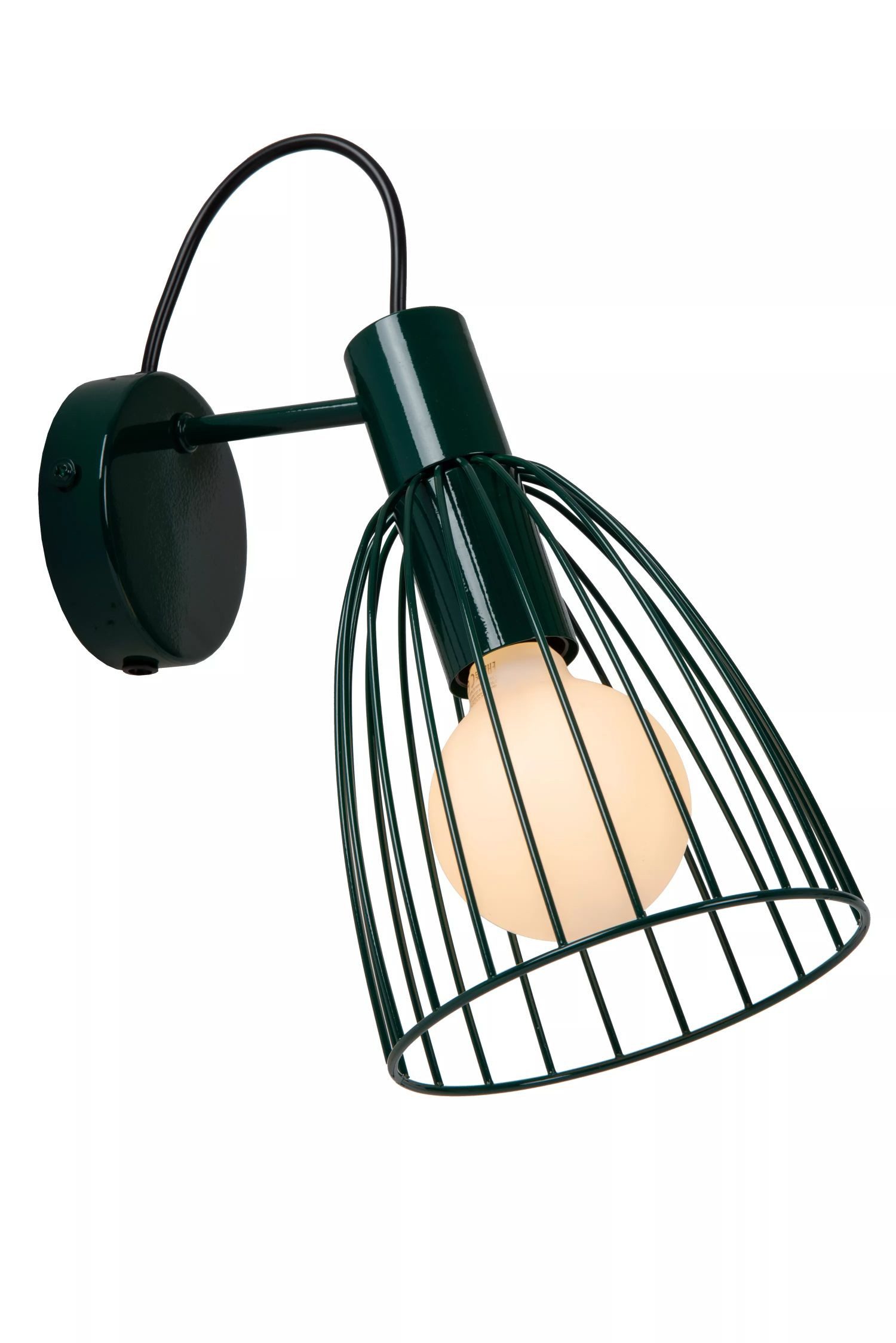 Licht-Erlebnisse Wandstrahler NAVIK, ohne Leuchtmittel, Grün Metall Draht Strahler schwenkbar E27 B:15 cm Kinderzimmer