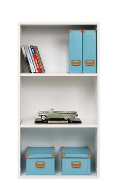 Furni24 Bücherregal Bücherregal mit 3 Fächern, weiß, 30x24x80 cm