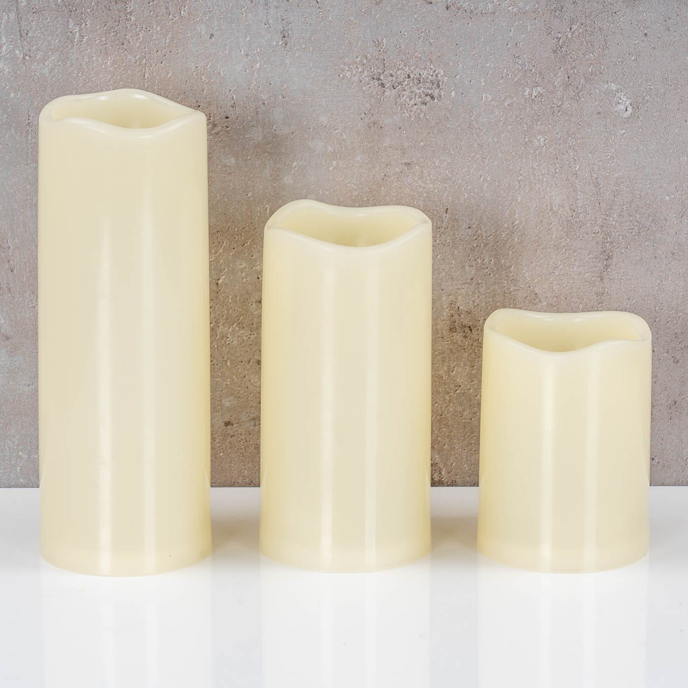 Levandeo® LED-Kerze, 3er Set Flammenlose LED Kerzen Timer Warmweiß Stumpenkerzen