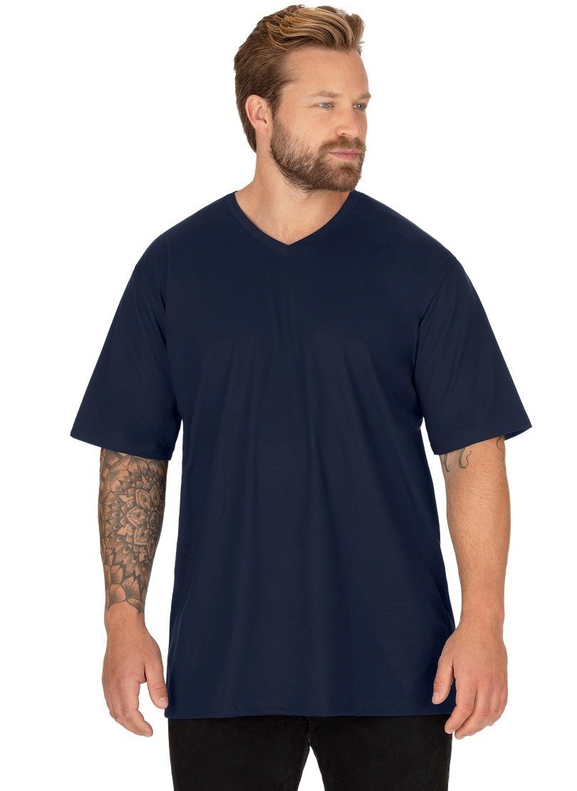 DELUXE Trigema V-Shirt T-Shirt TRIGEMA Baumwolle navy