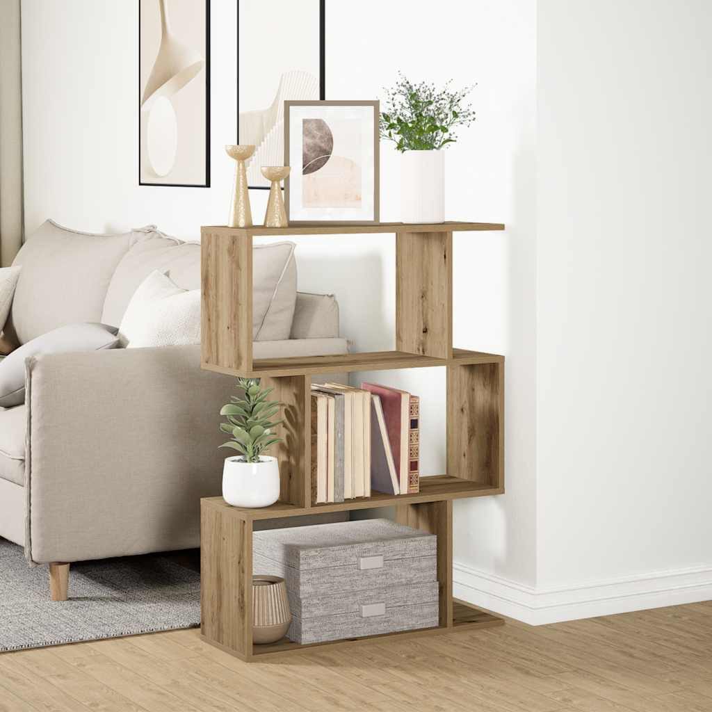 vidaXL Bücherregal Raumteiler-Bücherregal 3 Fächer Artisan-Eiche 70x24x97 cm, 1-tlg. – Bild 3 von 5