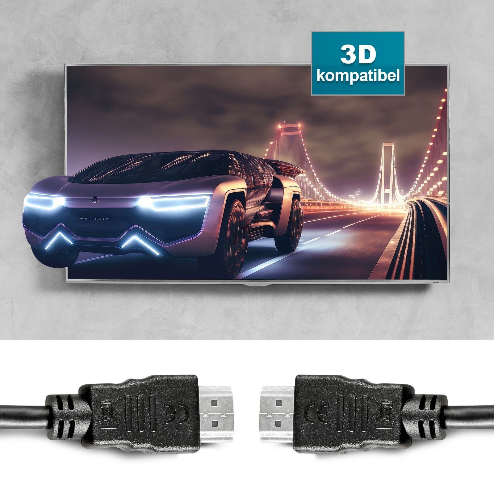 Unterstützt ARC (250 - HDMI, Voll Hama Geschirmt cm), HDMI-Kabel, und 3D High-Speed HDMI-Kabel