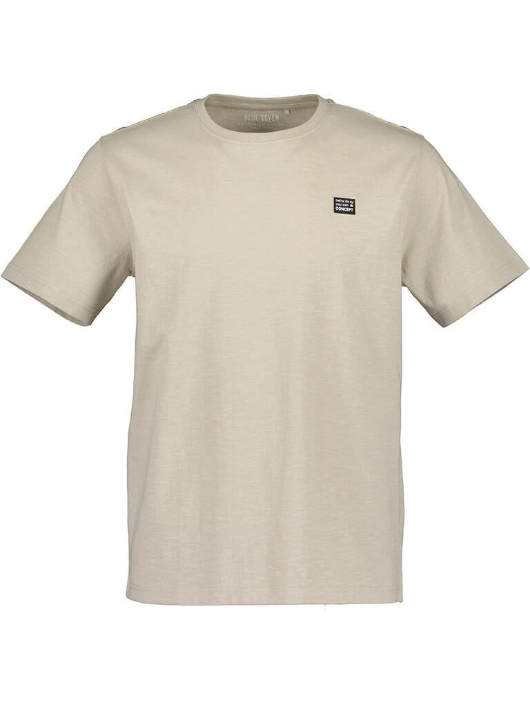 Blue Seven T-Shirt 302845 Herren Kurzarm-Shirt mit dezentem High-Density-Druck aus Baumwolle