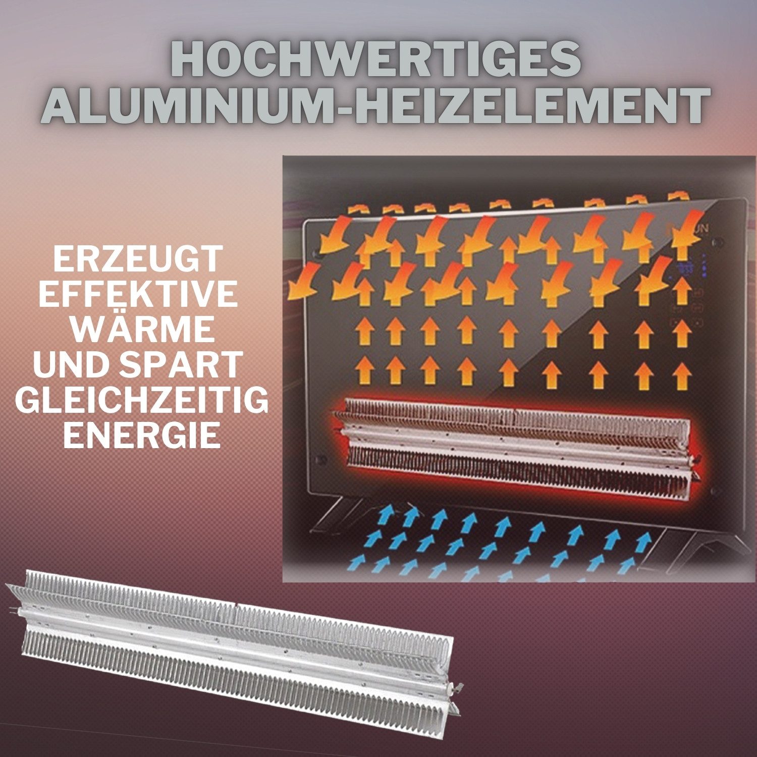 PROMAFIT Konvektor Elektroheizung Glas-Konvektor Mit LCD Display, 1500 W, S günstig online kaufen