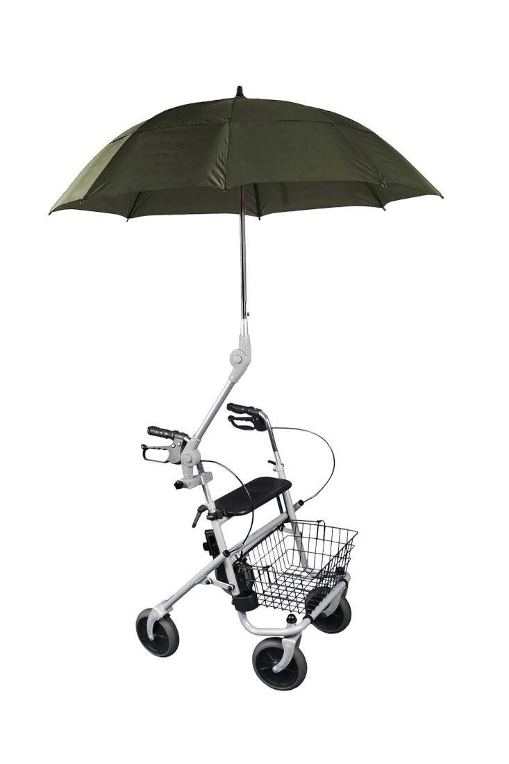 FabaCare Rollator Regenschirm mit Halterung für Rollatoren, Schirm für Gehwagen