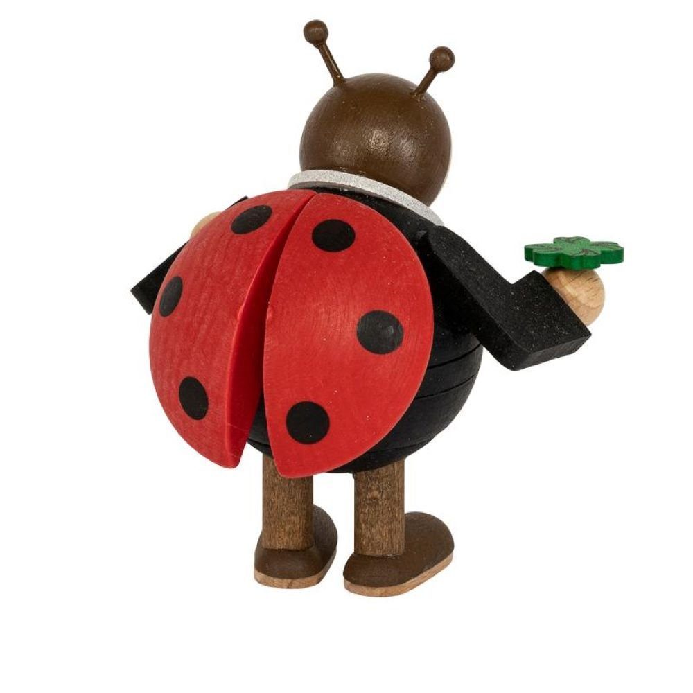 Richard Glaesser Räuchermännchen Minikugelrauchfigur Marienkäfer, Höhe ca. 9 cm, Handwerkskunst aus dem Erzgebirge