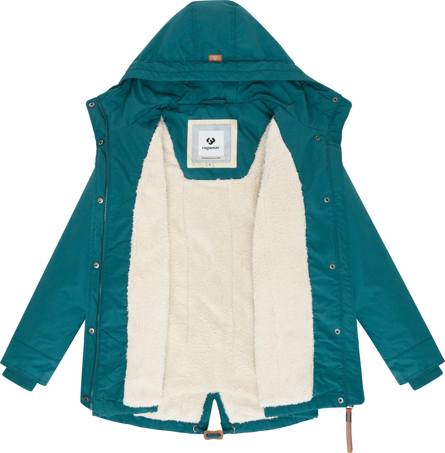 Ragwear Winterjacke Parkker Warm YOUMODO Winter Parka mit kuscheligem Teddy-Innenfutter
