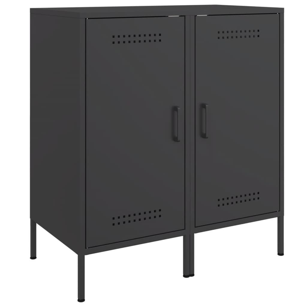 vidaXL Sideboard Sideboards 2 Stk. Schwarz 36x39x79 cm Stahl (2 St)