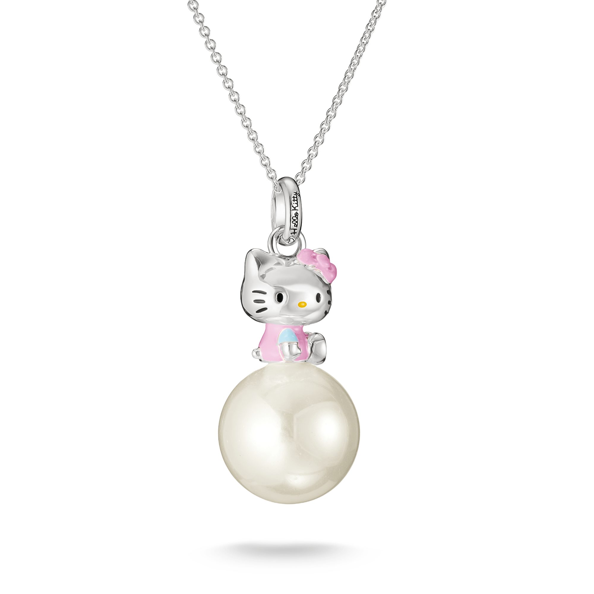 THOMAS SABO Kette mit Anhänger THOMAS SABO ♡ Hello Kitty Kette Perle rosa, mit Perle (imitiert) - Emaille