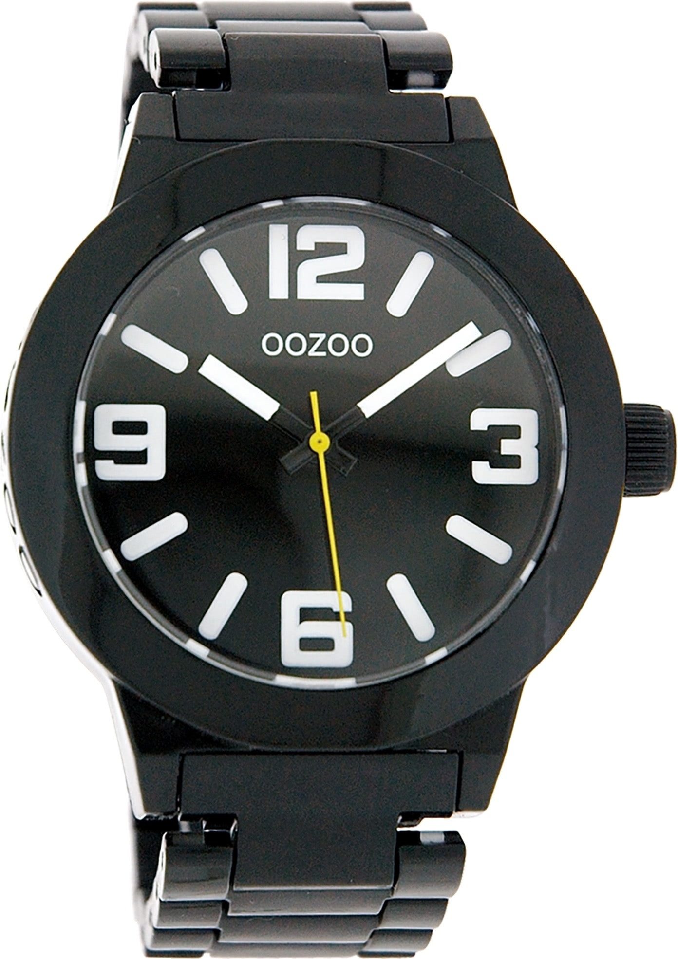 OOZOO Quarzuhr Oozoo Unisex Armbanduhr Vintage Series, (Analoguhr), Damen, Herrenuhr rund, groß (ca. 45mm) Metallarmband schwarz