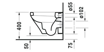 Duravit Bidet Wand-WC DURASTYLE COMPACT tief, 370x480mm HygieneGlaze weiß