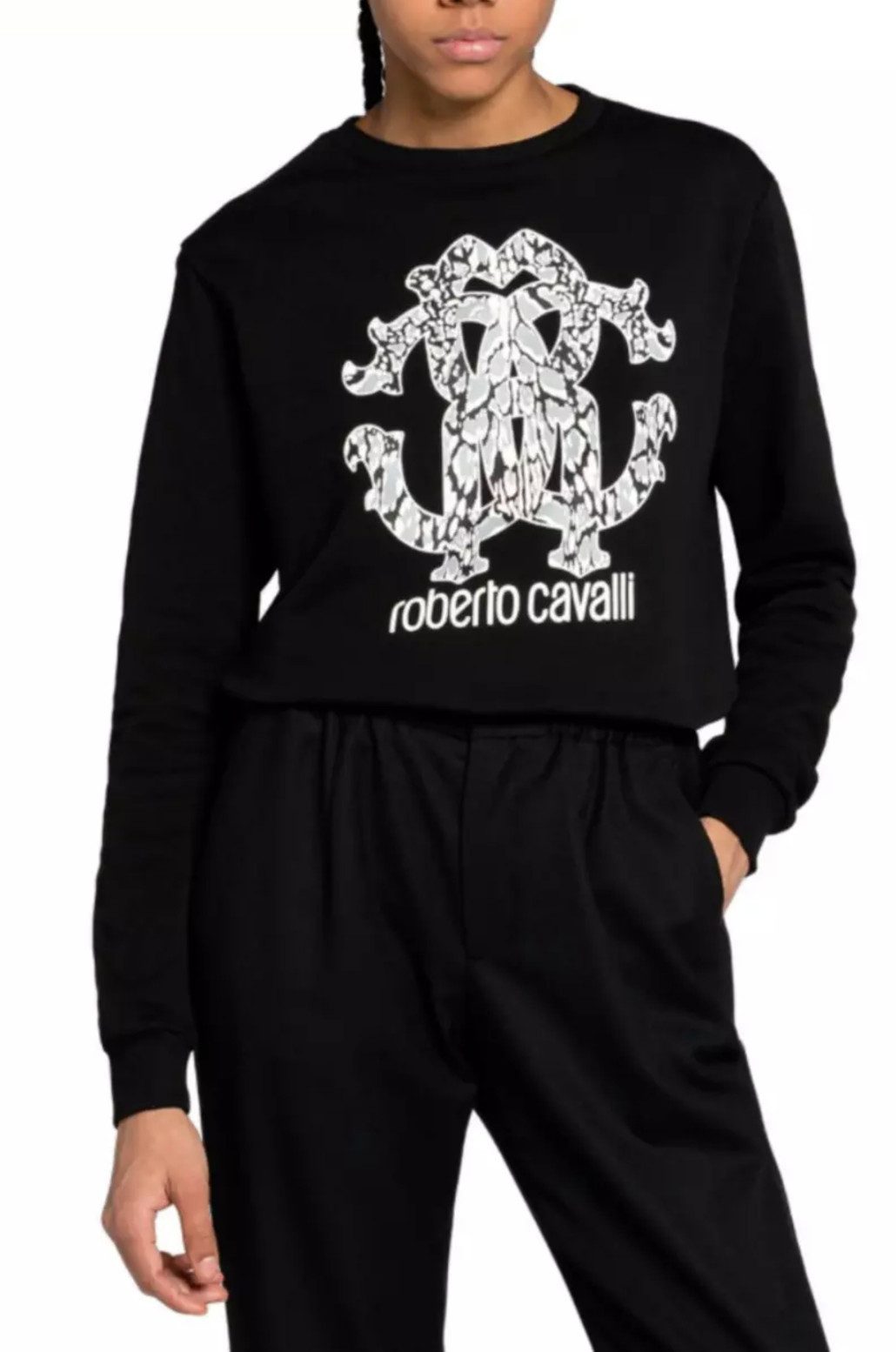 roberto cavalli Sweatshirt Unisex Lynx RC Logo Pullover Genderneutrales Design für vielseitigen Einsatz