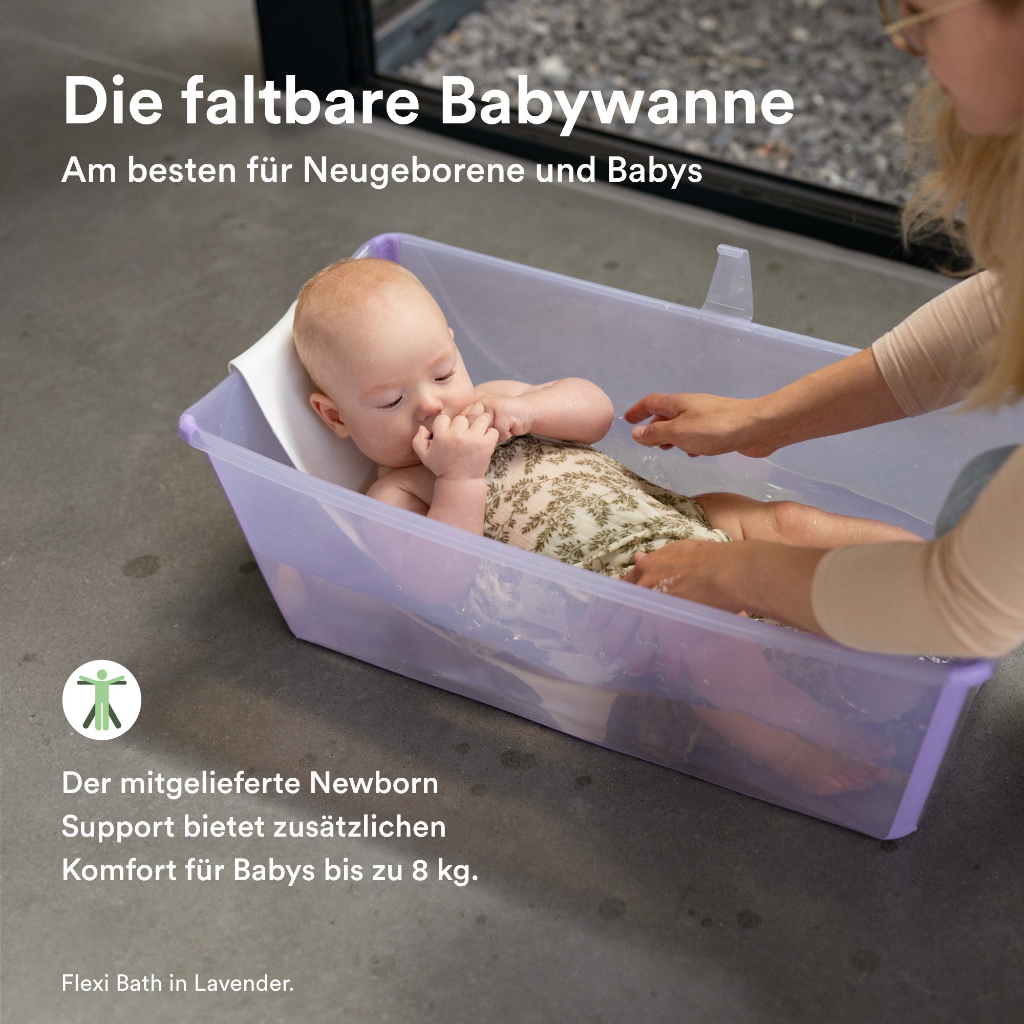 Stokke Babybadewanne Flexi Bath® Bundle – Bestehend aus Badewanne & Newborn Support