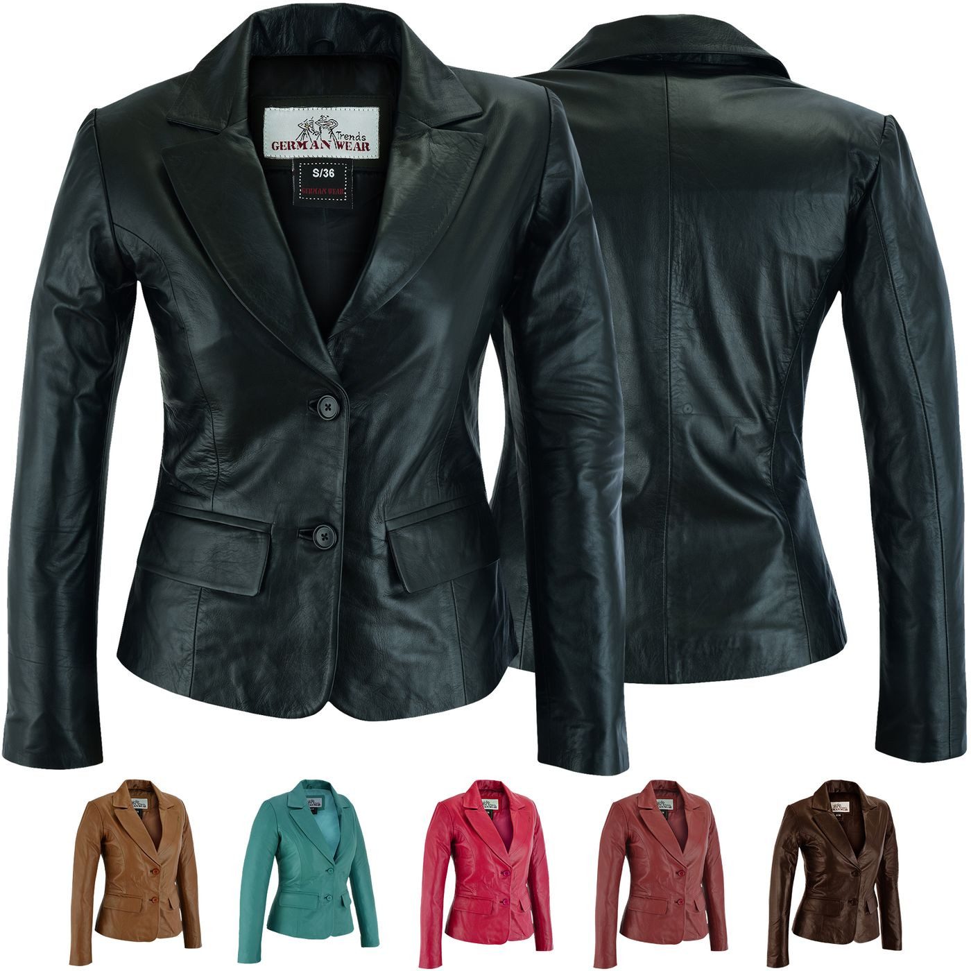 German Wear Lederblazer Trend422J Damen Lederblazer Lederjacke Blazer echtleder Jacke Lammnappa Leder