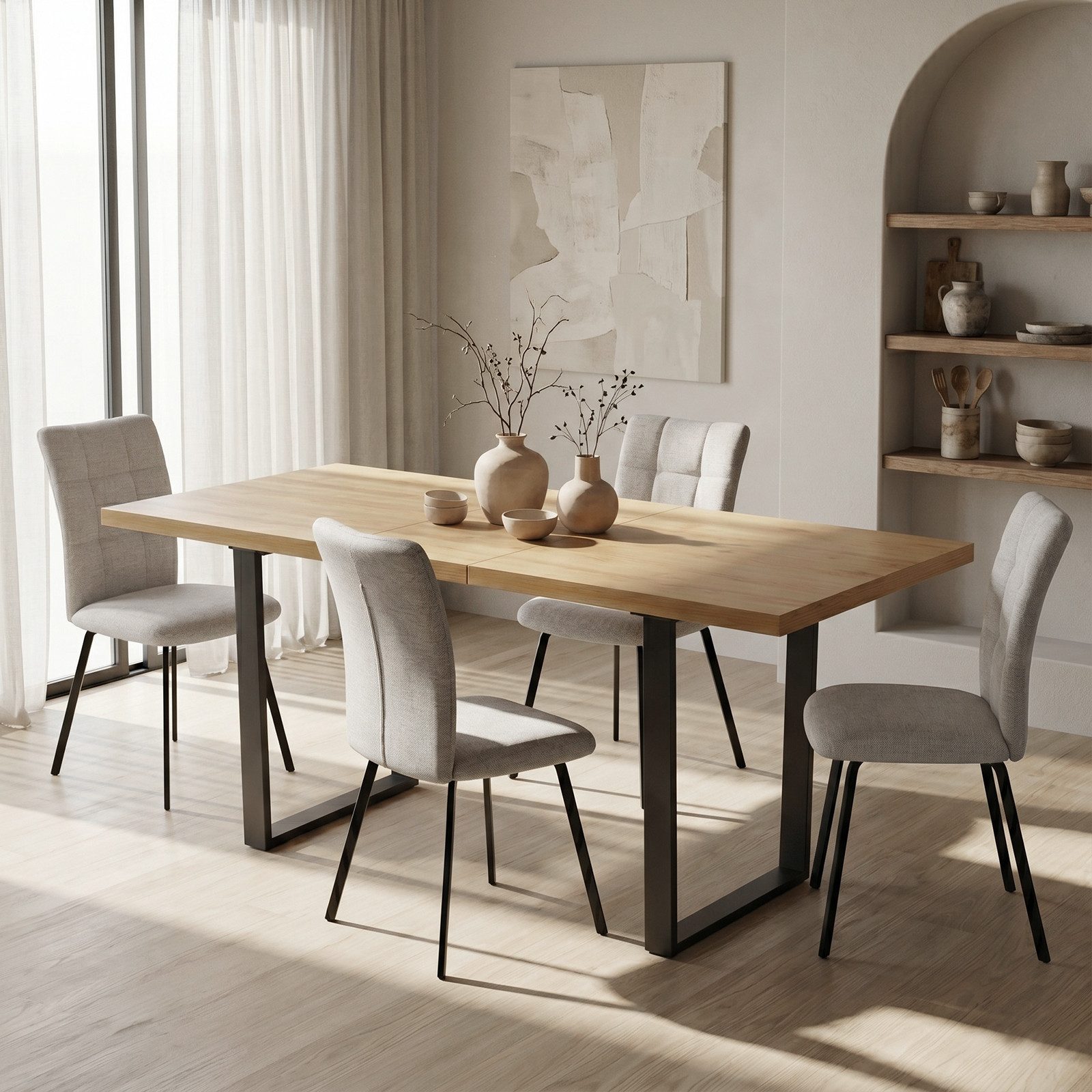 Jiexi Esszimmerstuhl Esszimmerstühle 4er-Set, moderner Polsterstuhl, stabiles Design