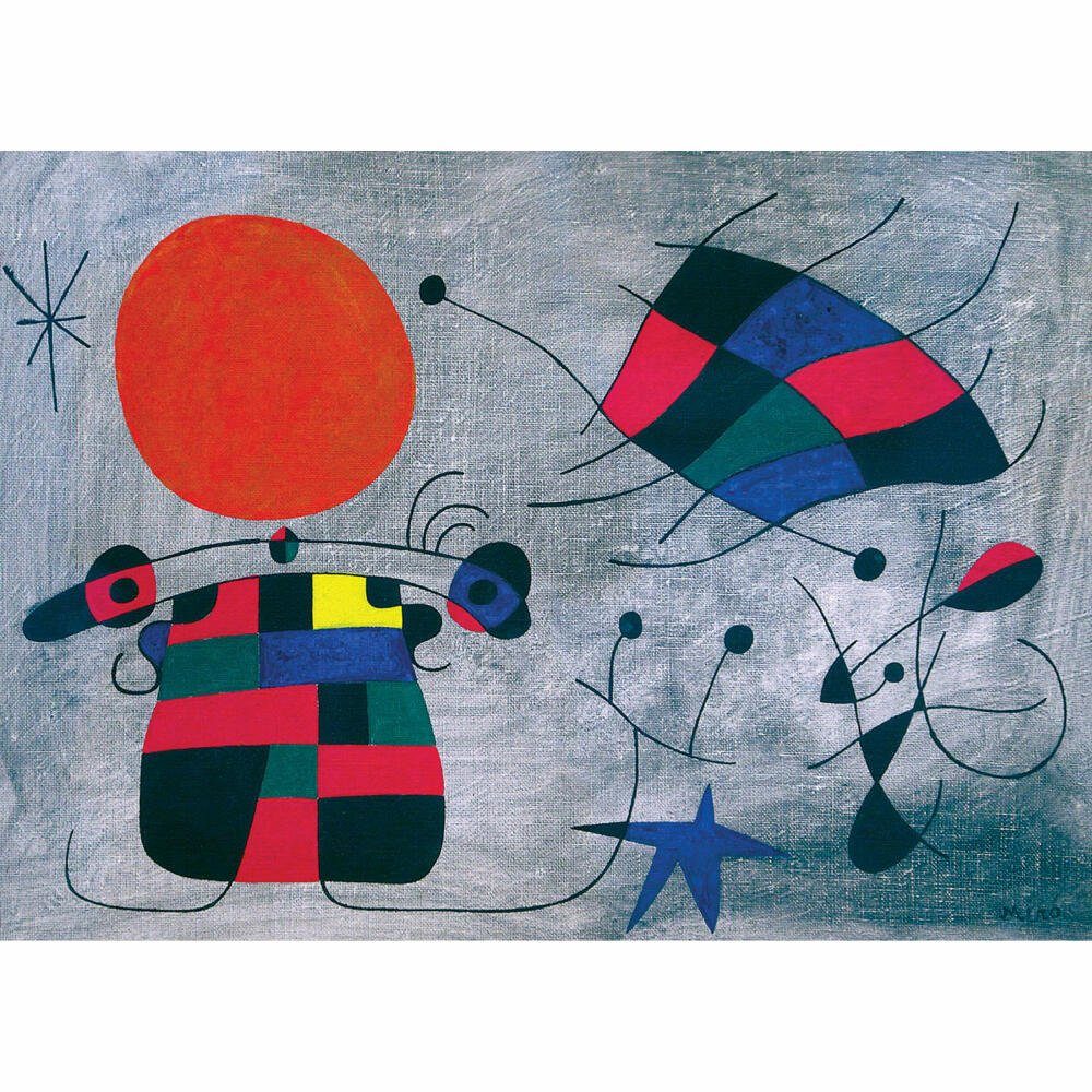 Miró, Lächeln 1000 EUROGRAPHICS Joan Flammenflügel der Das von Puzzle Puzzleteile