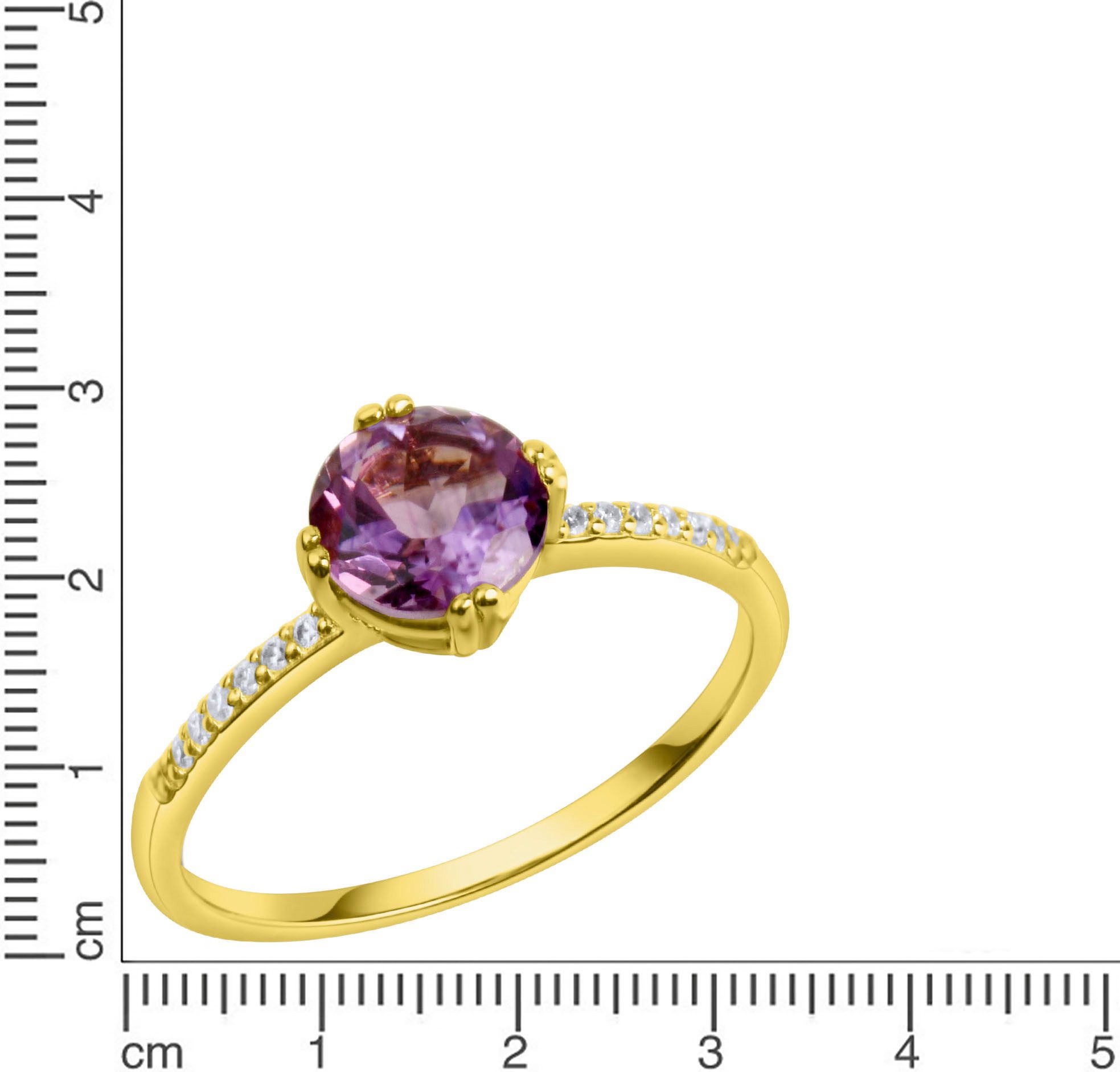 Firetti Fingerring Schmuck Geschenk Silber 925 Damenring Ring, mit Citrin oder Amethyst und Zirkonia (synth)