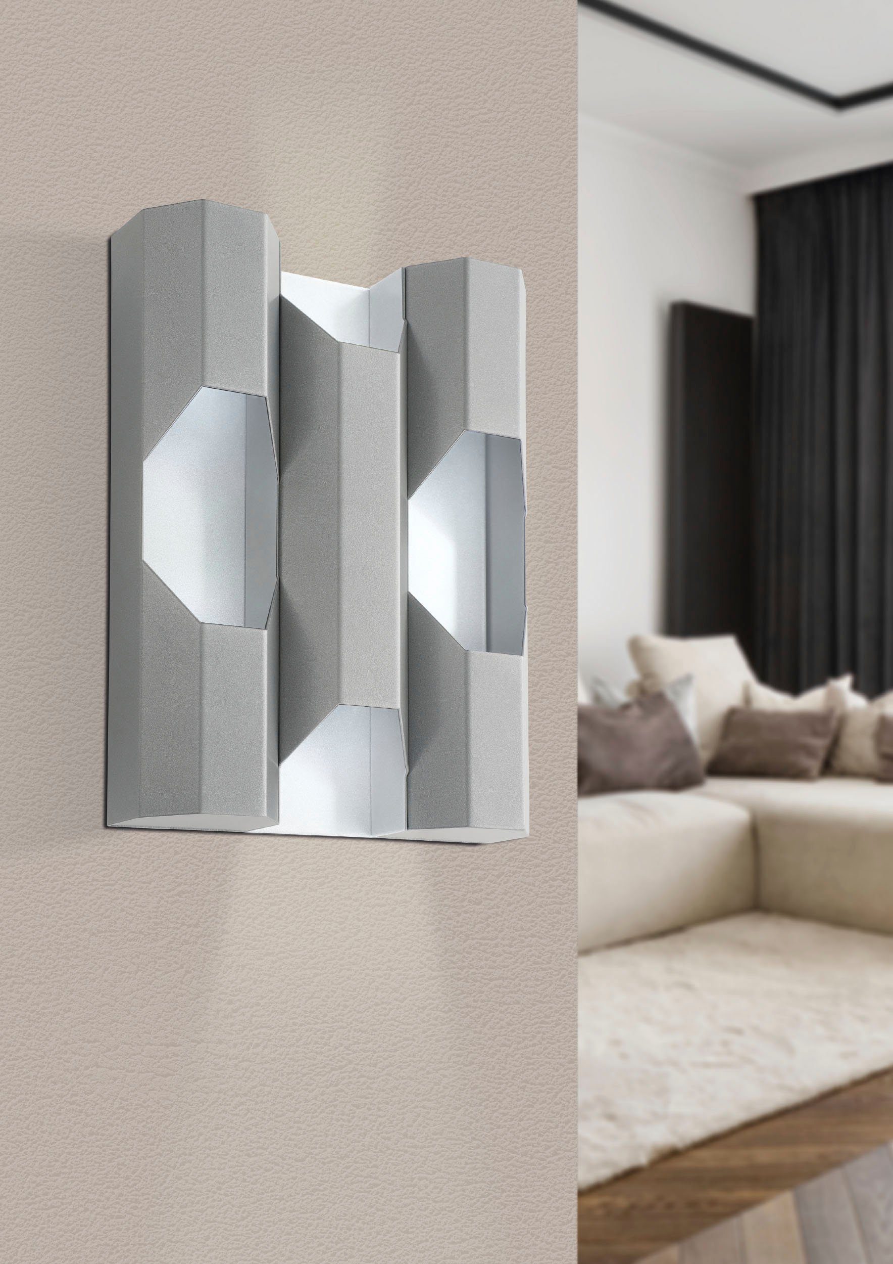 EGLO Deckenleuchte ZINACUA, Leuchtmittel wechselbar, ohne Leuchtmittel, Deckenleuchte in silber aus Stahl - inkl. GU10 - 4,5W