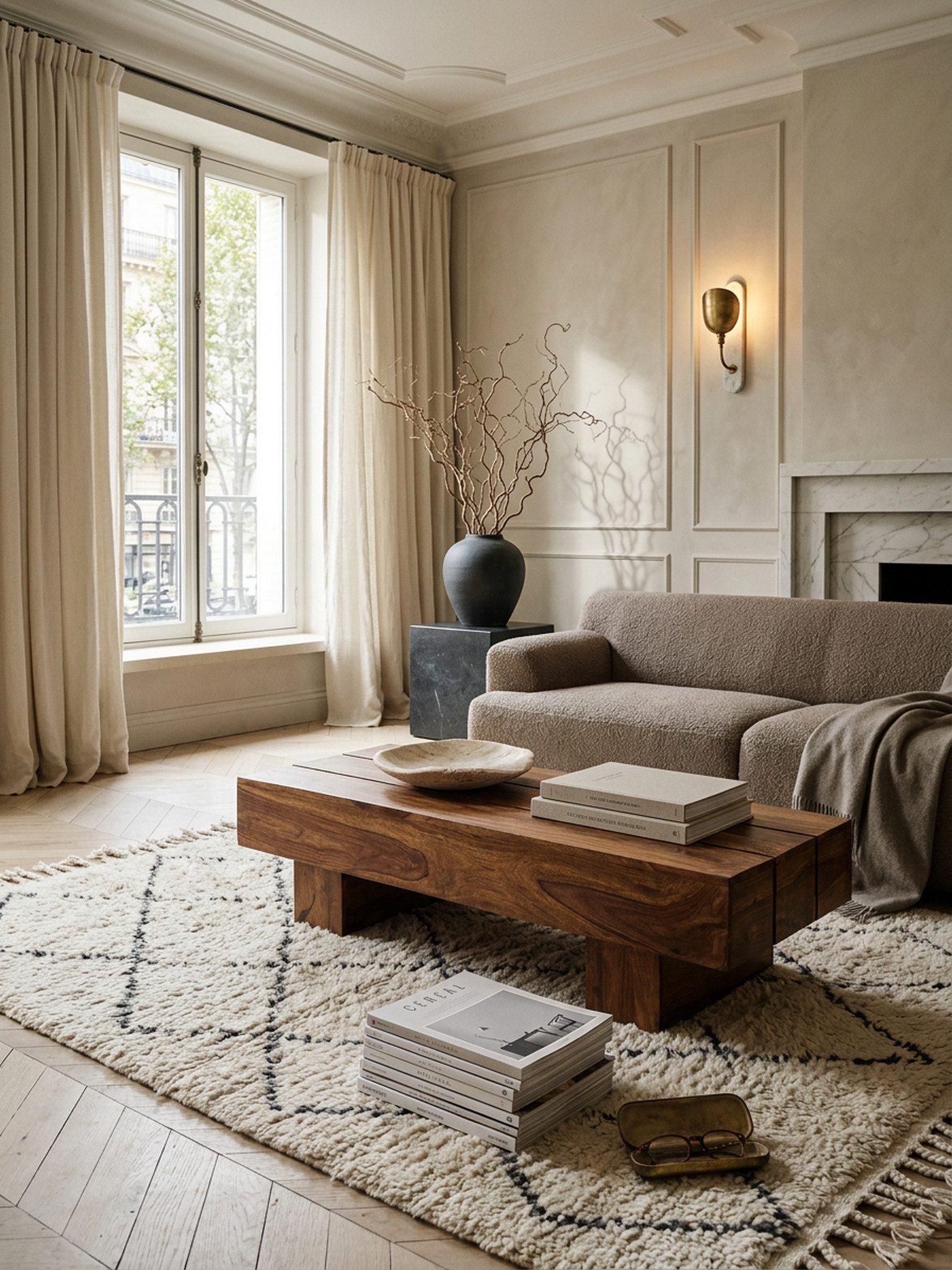 KADIMA DESIGN Couchtisch Couchtisch Massiv-Holz 120cm breit Design Wohnzimmer-Tisch, dunkel-braun Landhaus-Stil Beistelltisch