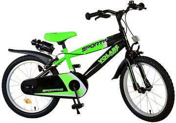 Volare Kinderfahrrad 18 Zoll Fahrrad Kinderfahrrad MTB BMX Rad Bike Sportivo Grün 2071, 1 Gang, Seitenständer, Schutzbleche, Trinkflasche, Kettenschutz