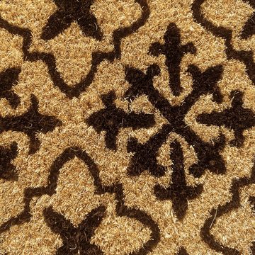 Fußmatte Schuhabstreifer mit Ornamenten & Bordüre • strapazierfähiges Kokos, Carpetia, Rechteckig
