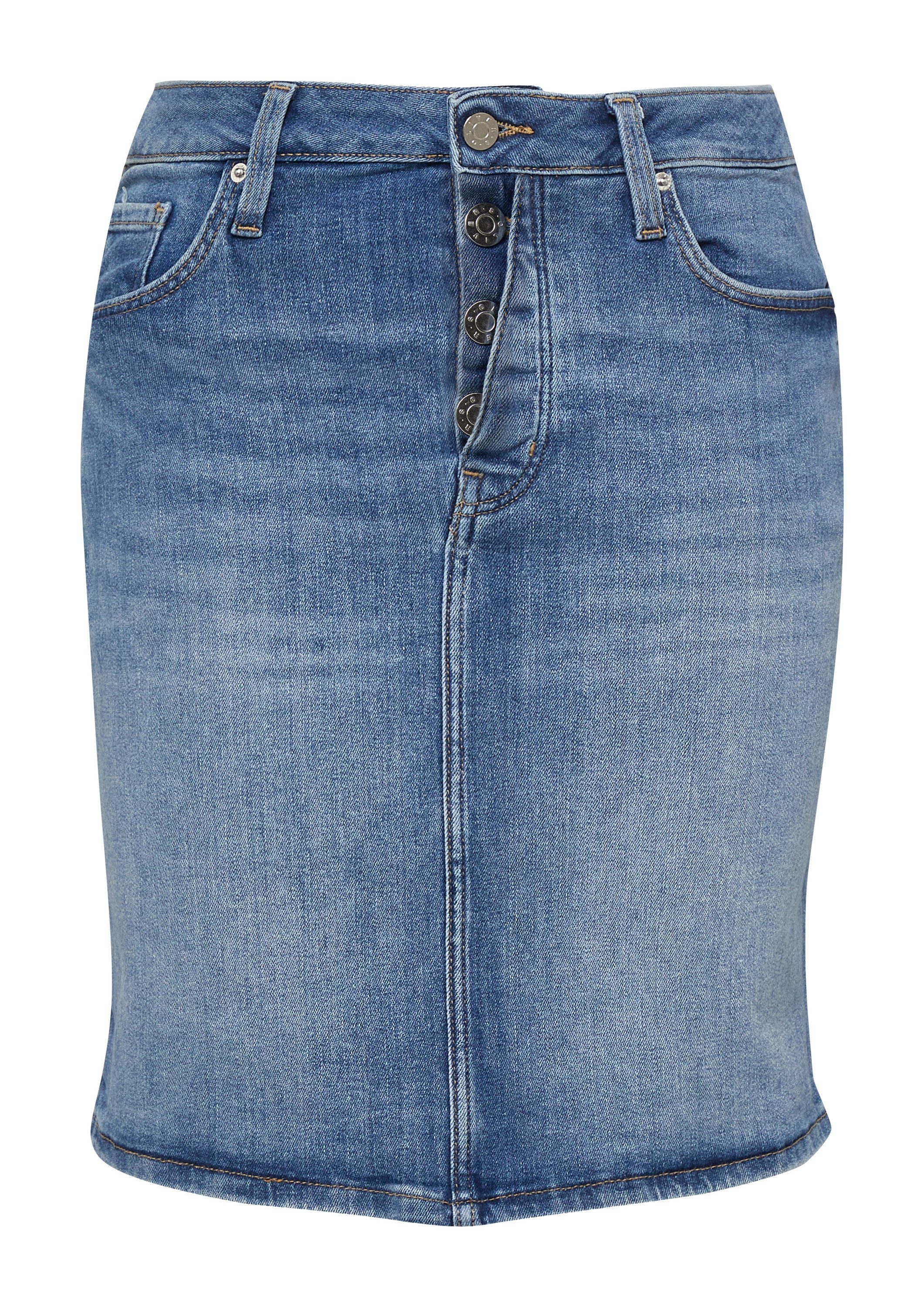 s.Oliver Minirock Rock Kurzer Jeansrock mit Knopfdetail