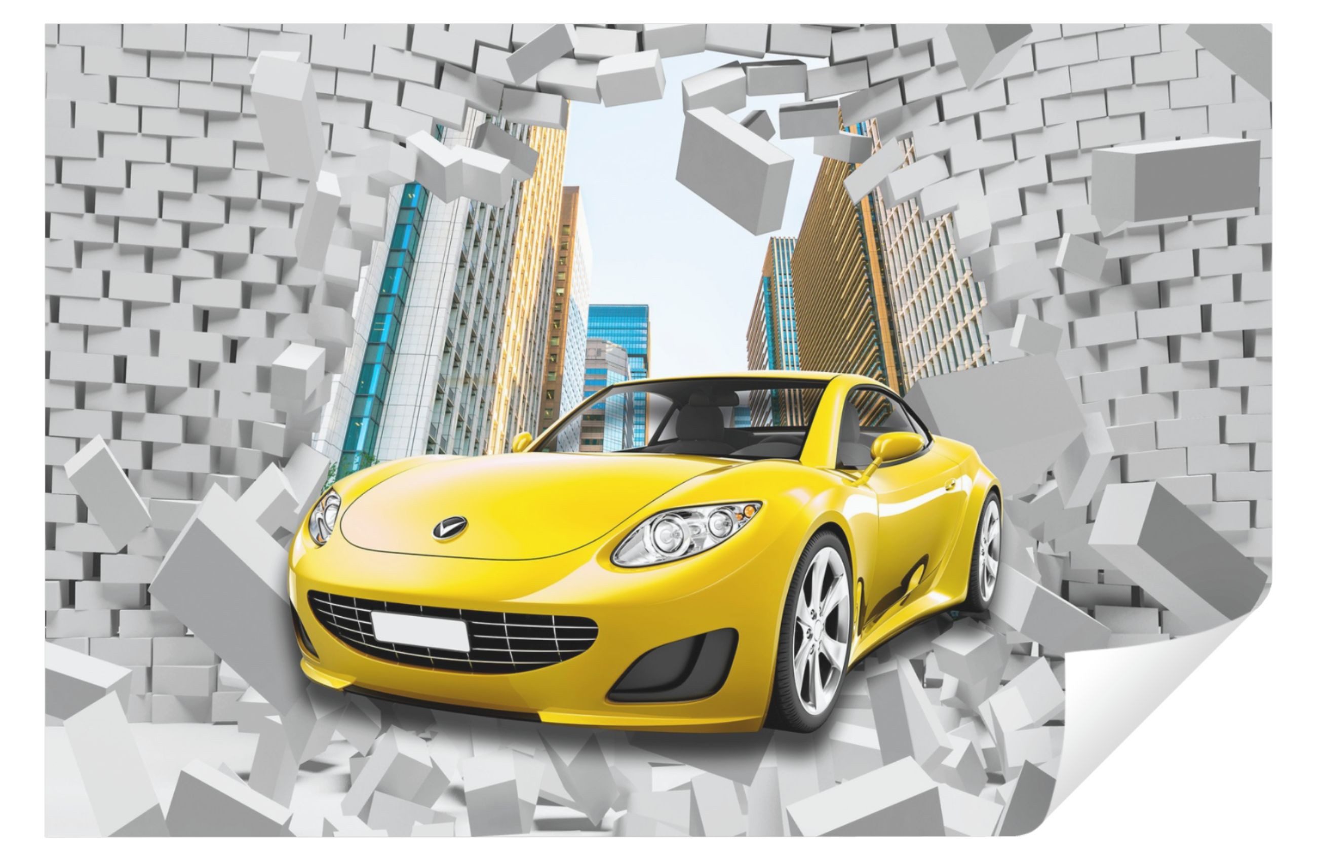 Wallarena Fototapete Kinderzimmer Jungen 3D EFFEKT Auto Sport Vlies Tapete günstig online kaufen