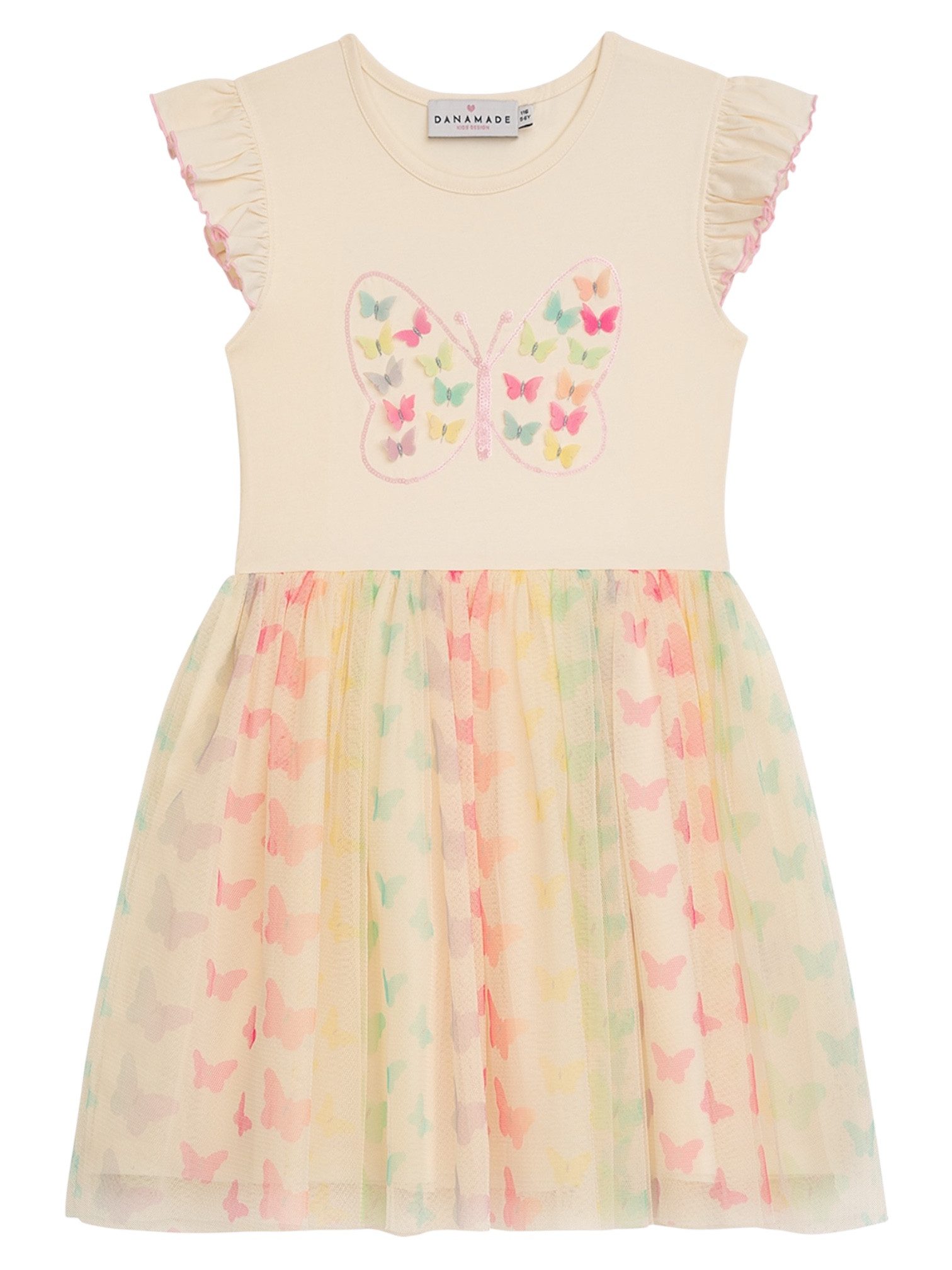 DANAMADE Sommerkleid DBLAIR (1-tlg) Festliches Mädchenkleid mit 3D-Schmetterlings-Applikation