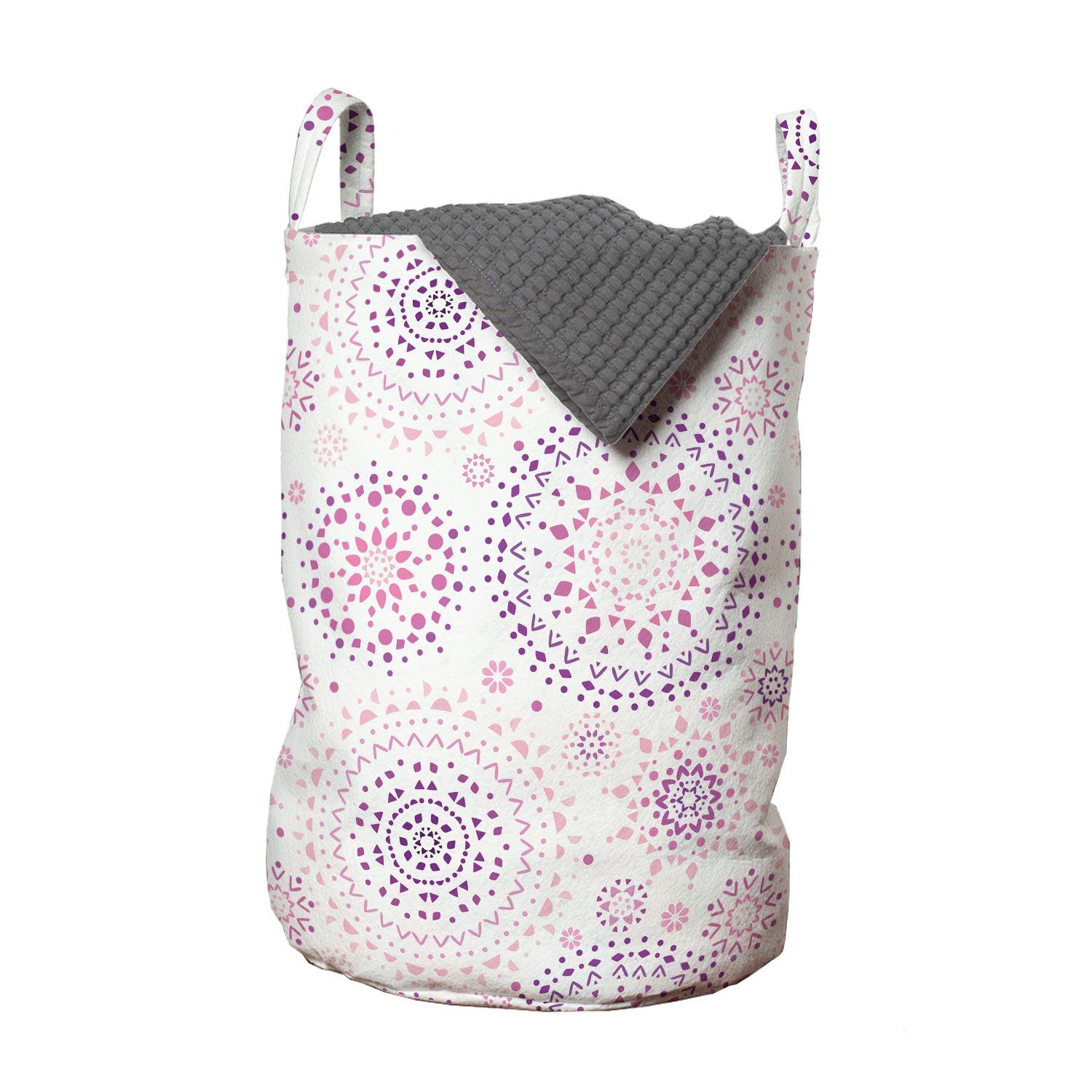 Abakuhaus Wäschesäckchen Wäschekorb mit Griffen Kordelzugverschluss für Waschsalons, Mandala geometrische Motive