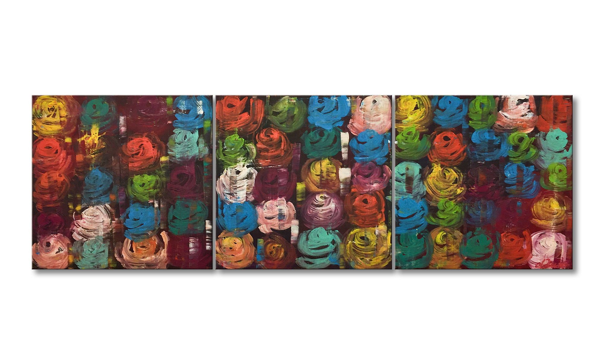 WandbilderXXL Gemälde Summer In The City 180 x 60 cm, Abstraktes Gemälde, handgemaltes Unikat