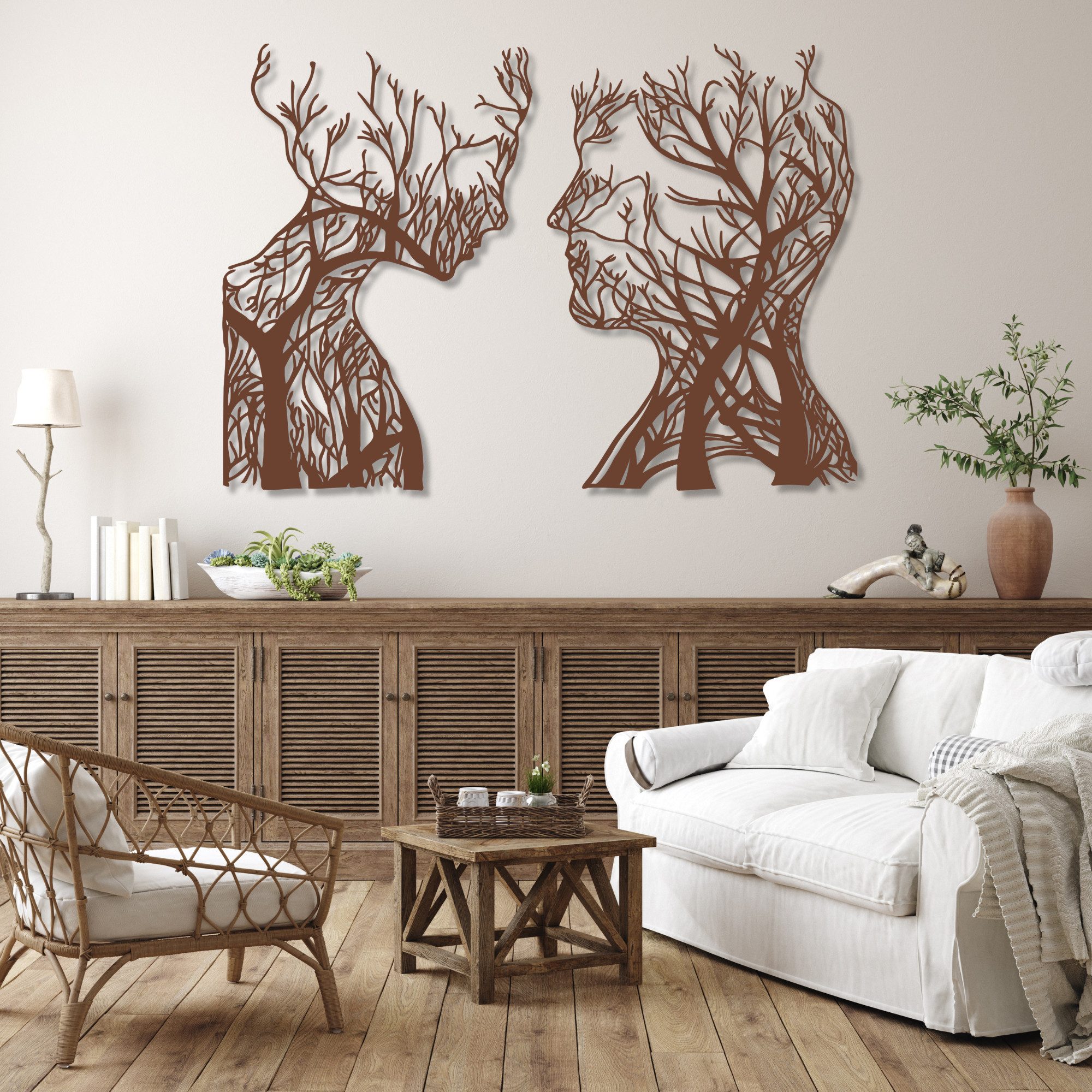 EYOKA Wanddekoobjekt 3D Wandbild aus Holz Wanddeko Moderne Holzkunst 6mm st günstig online kaufen