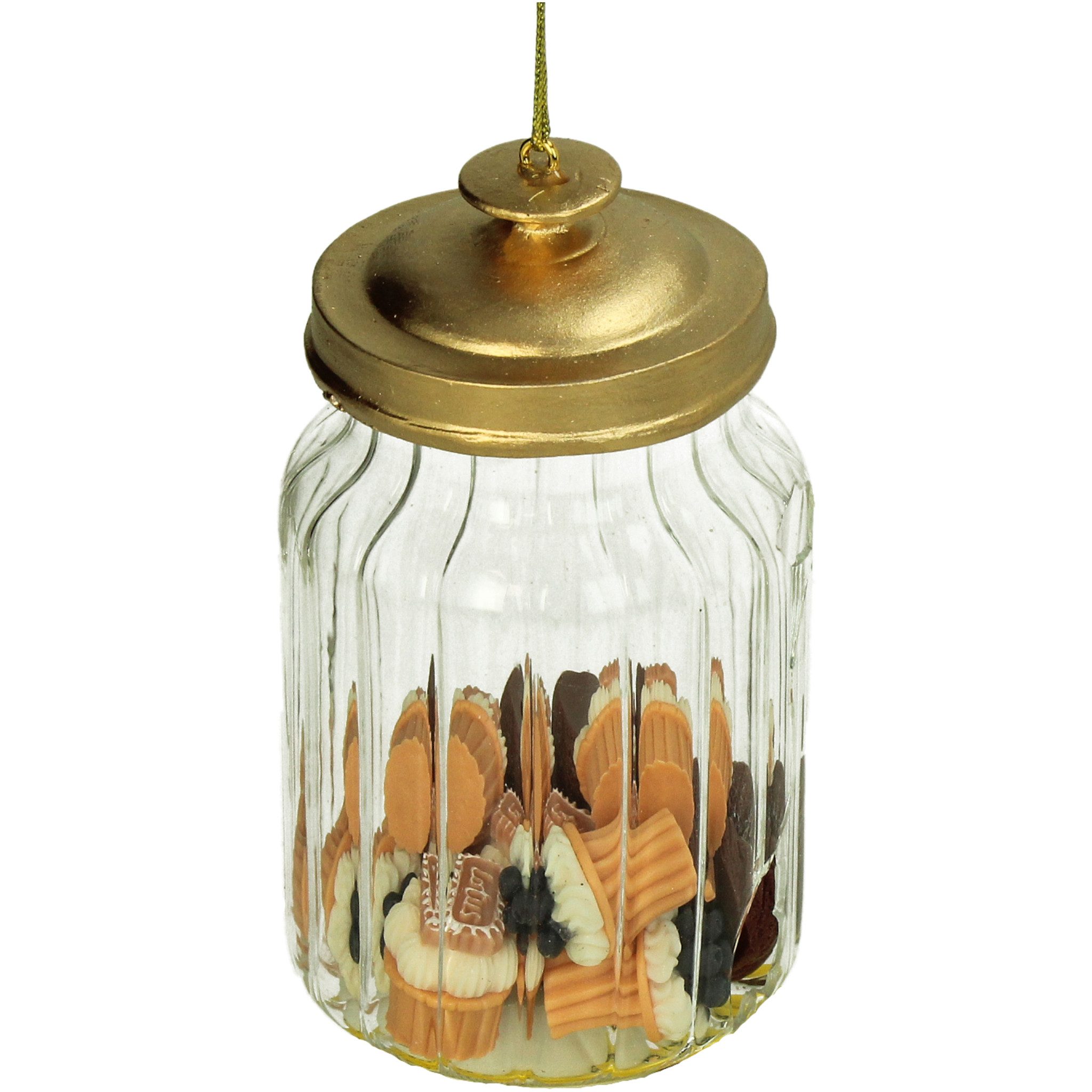 HD Collection Christbaumschmuck, Christbaumschmuck Glas 10,2m Vorratsglas mit Keksen Figur Transparent