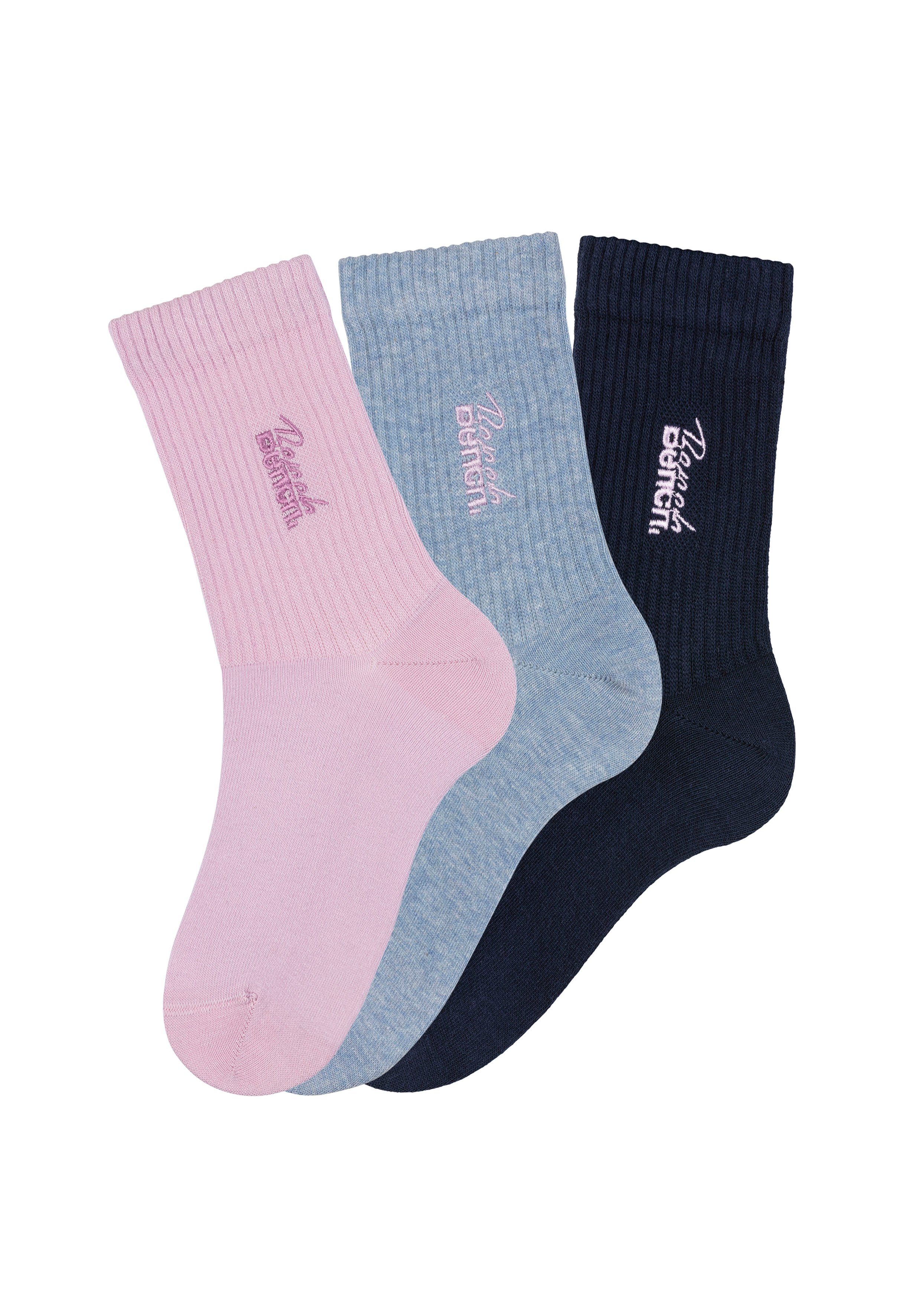 Bench. Basicsocken (Packung, 3-Paar) mit Bench Logo Stickerei