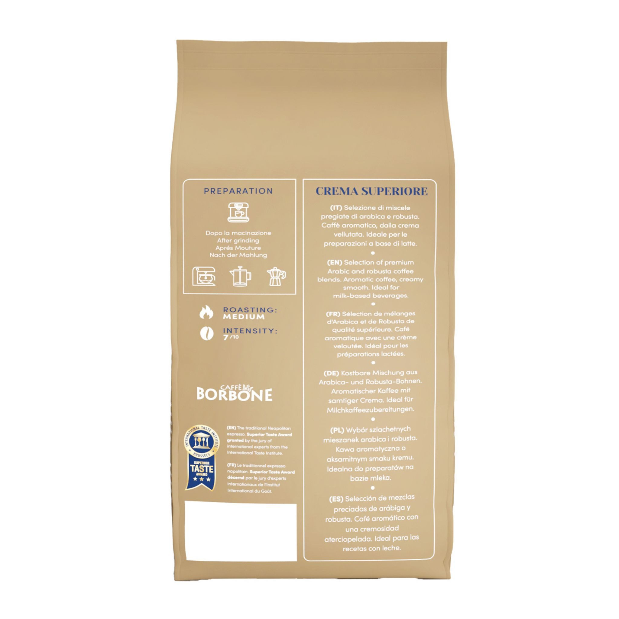 Caffè Borbone Kaffee Caffè Borbone Selection Crema Superiore 12x 1000g, 12 x 1000 g, (12x 1 Kg Crema Superiore, 60% Arabica 40% Robusta Bohnen, Vorteilspaket Büro Vorrat)