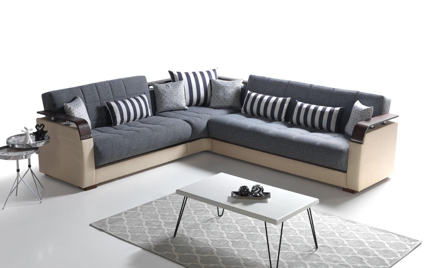JVmoebel Ecksofa Grau Wohnzimmer Ecksofa L-Form Modern Luxus Sofa Corner Sofa, Made In Europe