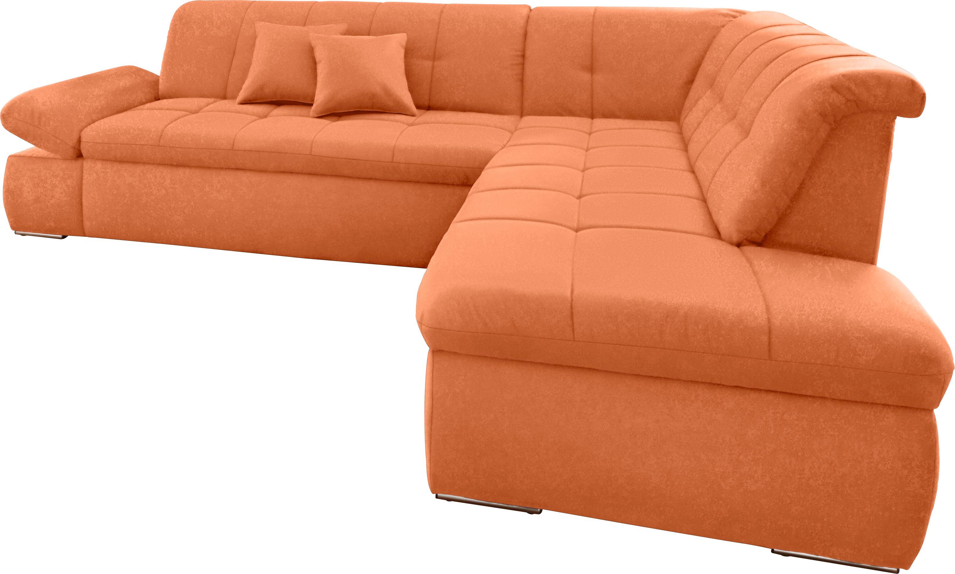 DOMO collection Ecksofa NMoric, Ottomane, wahlweise mit Bettfunktion und  Armlehnenverstellung