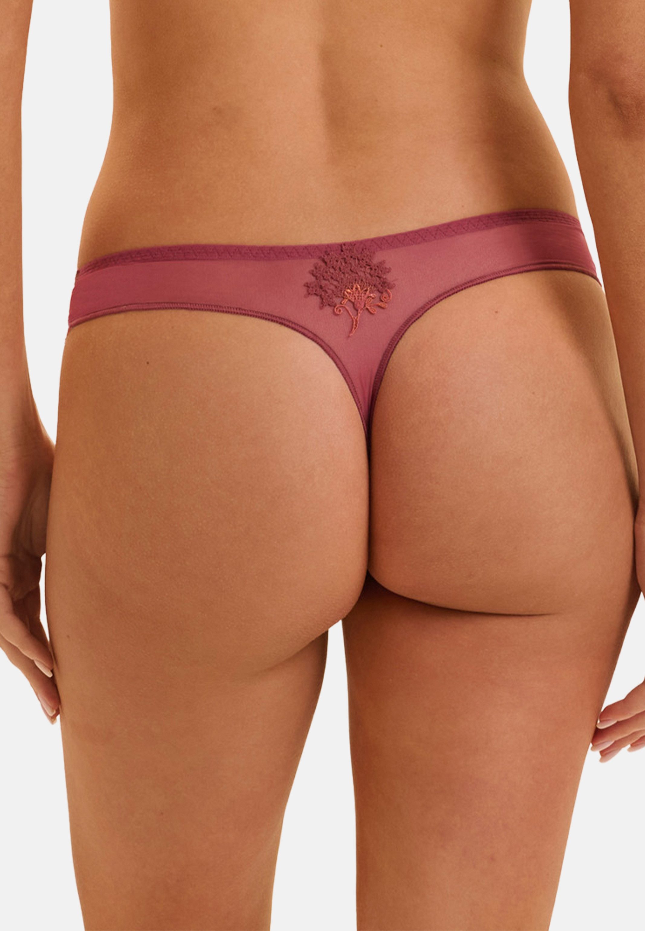 SIMONE PERELE T-String Wish (1-St) Tanga - Leicht transparent - Vorne blickdicht, Prachtvolle Stickerei