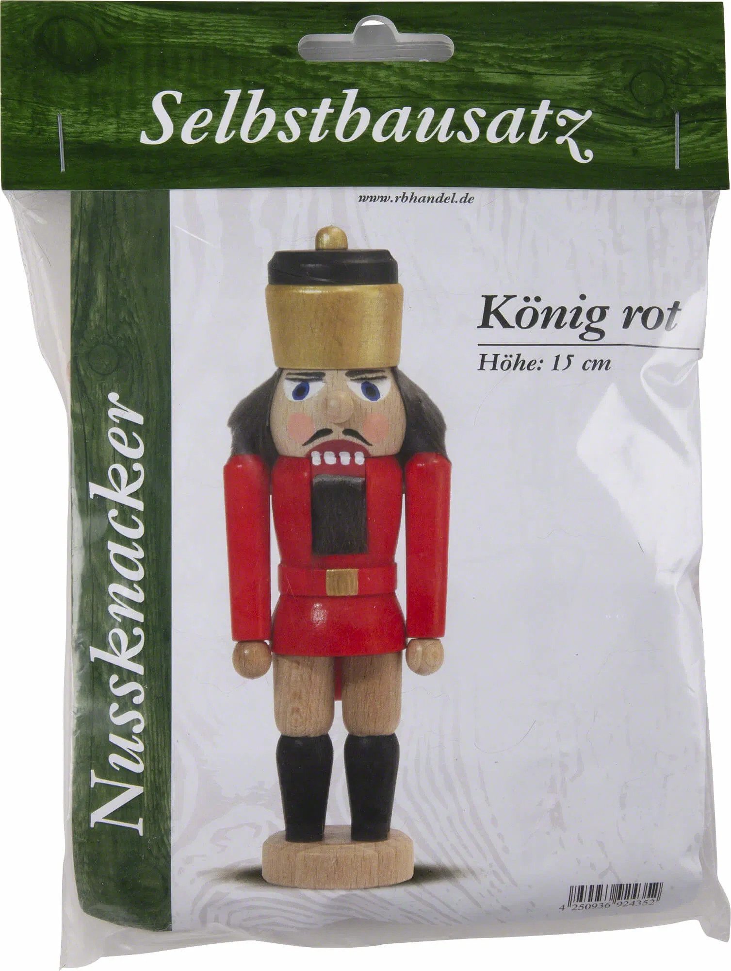 Erzgebirge-Palast Nussknacker Bastelset König rot (15cm) Nussknacker von Erzgebirge-Palast