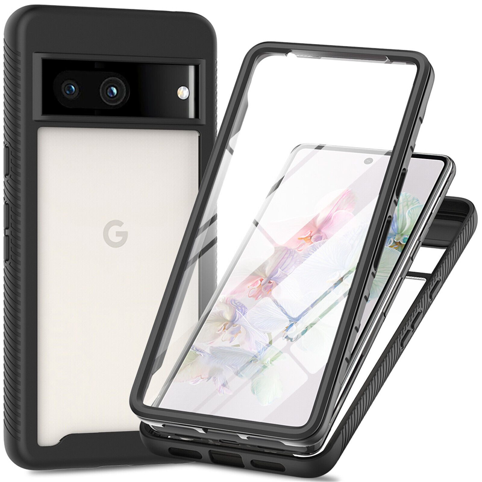 betterfon Handyhülle für Google Pixel 7A TPU Case mit 360° Rundumschutz Displayschutz, 360 Grad Hülle mit Displayschutz und Fingerprint