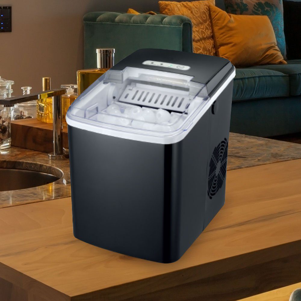 MELISSA Eiswürfelmaschine, Eiswürfel Maschine schwarz 1,85l Ice Cube Maker Leise 120W LED Anzeige