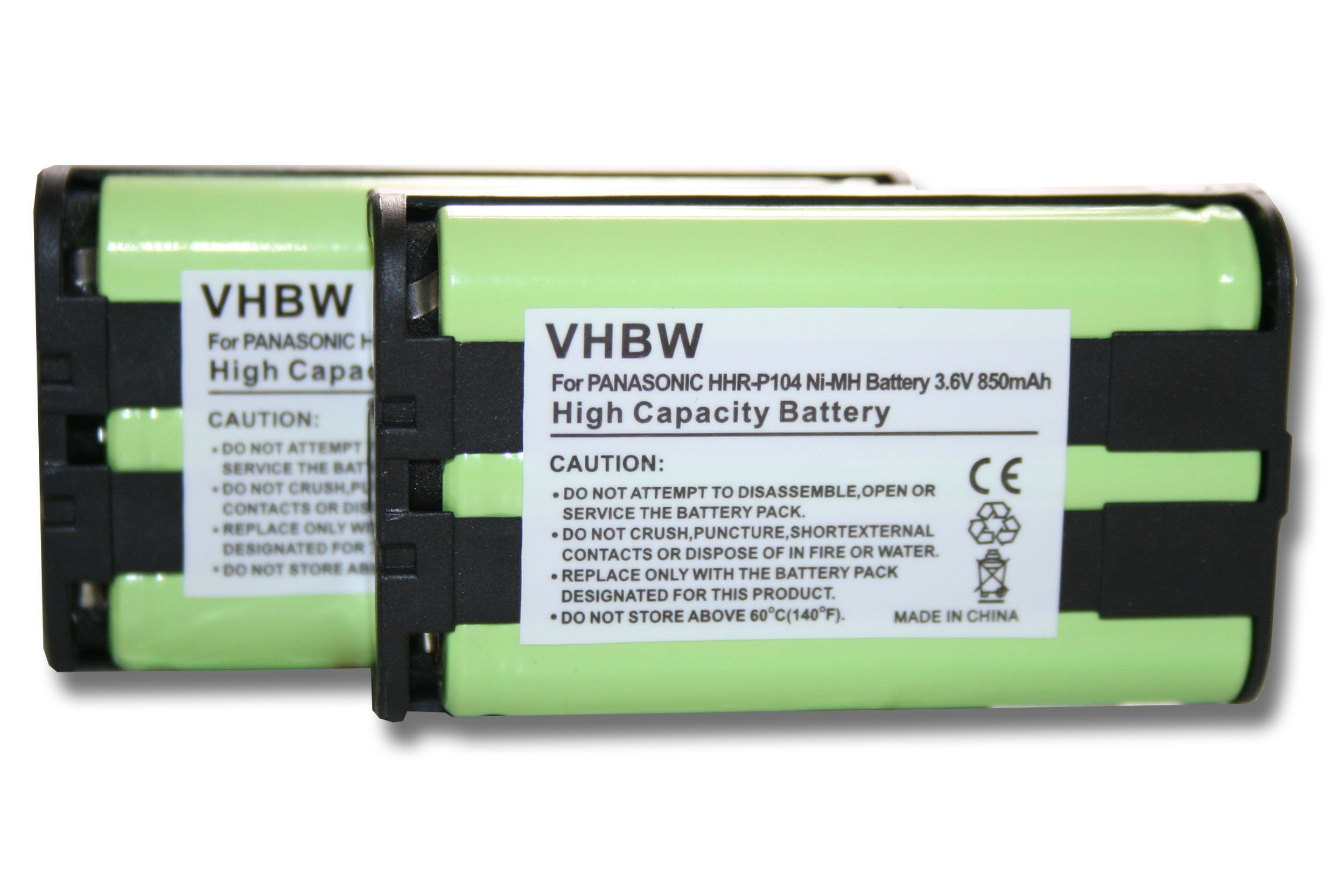 vhbw Akku passend für Kompatibel mit Panasonic KX-TW201, KX-TW211 Mobilfunk (850mAh, 3,6V, NiMH) 850 mAh