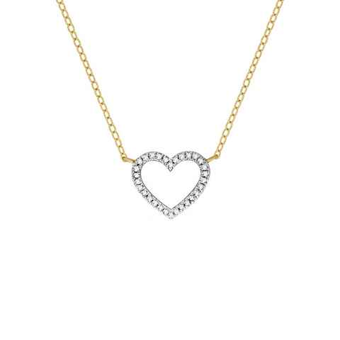 Firetti Kette mit Anhänger Schmuck Geschenk Gold 375 Halsschmuck Halskette Goldkette Ankerkette, mit Diamanten