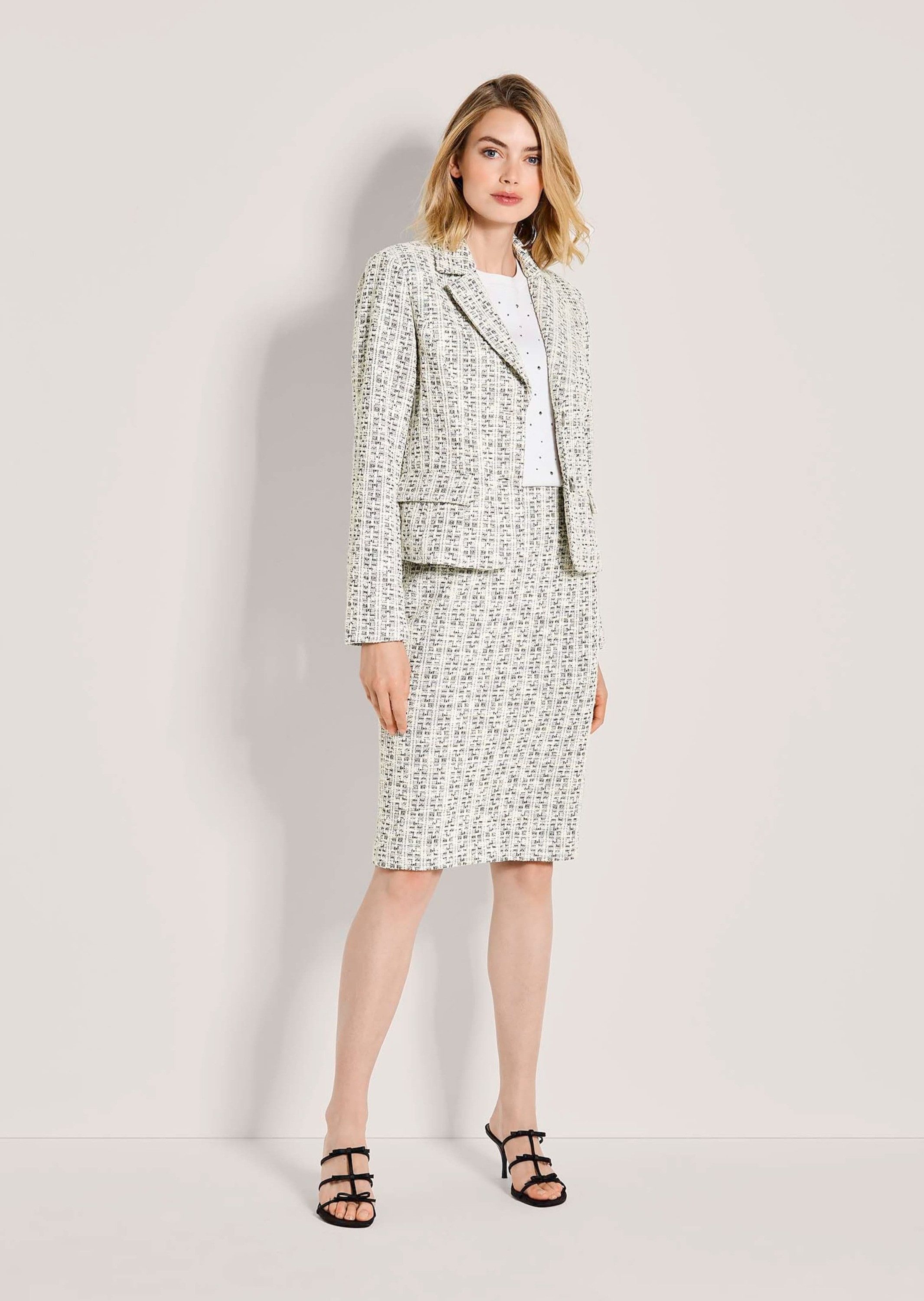 MADELEINE Kurzblazer Tweed-Blazer mit Reverskragen Jerseyblazer mit Reversk günstig online kaufen