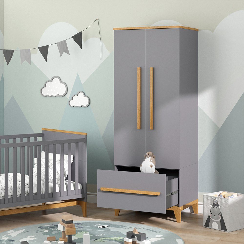 VitaliSpa® Kleiderschrank Malia, Grau/Eiche, 70 x 187 cm günstig online kaufen