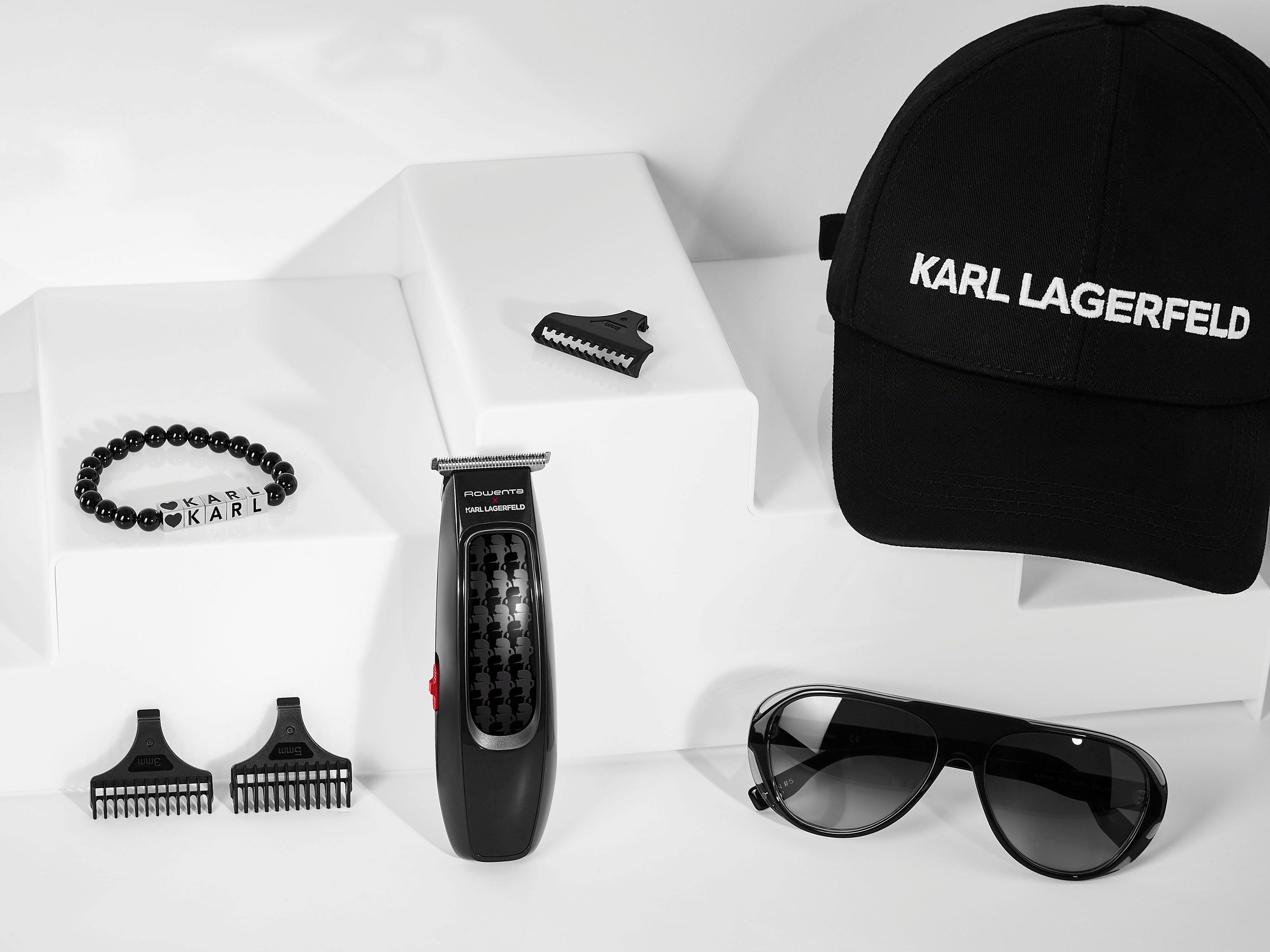 Minuten Kämme Lagerfeld x Karl (1-3-5 Haarschneider Rowenta 90 Style & wasserdicht Cut 3 mm), Titaniumklingen, Rowenta TN182L Haarschneider, Laufzeit,