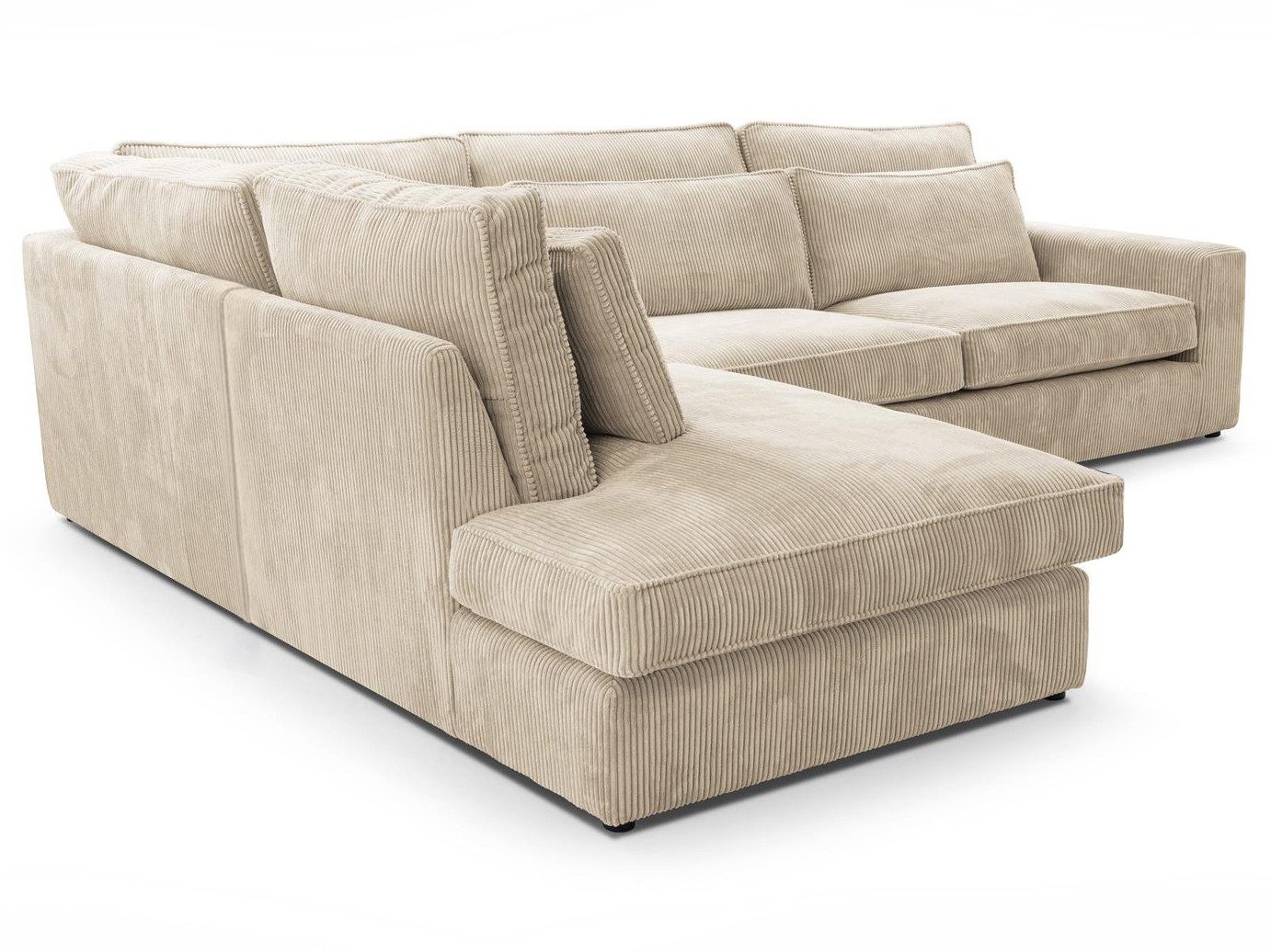 Beautysofa Ecksofa mit dekorativen Kissen PARMA, im modernes Design, klassische Polsterecke inklusive Wellenfedern, Ottomane links oder rechts wählbar – Bild 4 von 5