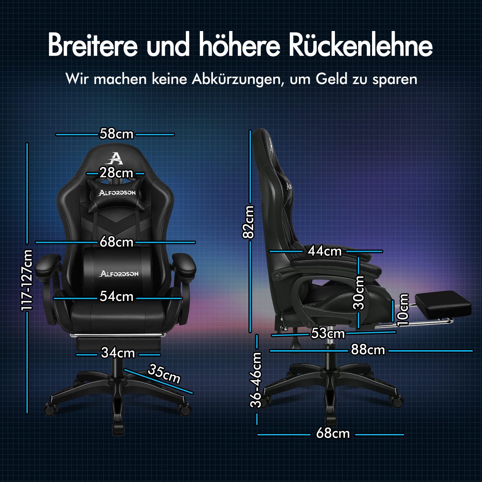 ALFORDSON Gaming-Stuhl Ergonomisch, Gamer Stühle mit günstig online kaufen