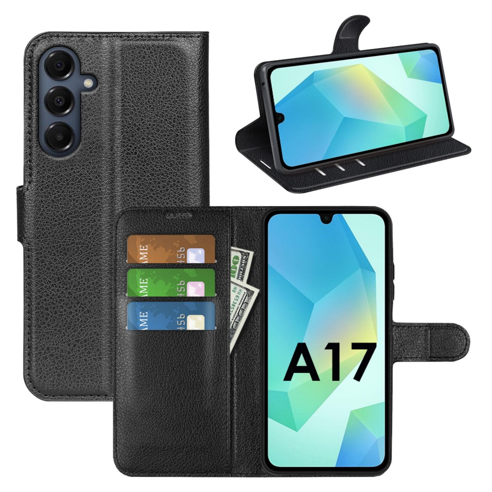 betterfon Handyhülle für Samsung Galaxy A17 Wallet Case Hülle Schutzhülle Klapphülle, Praktisch: Kartenfächer & Standfunktion integriert