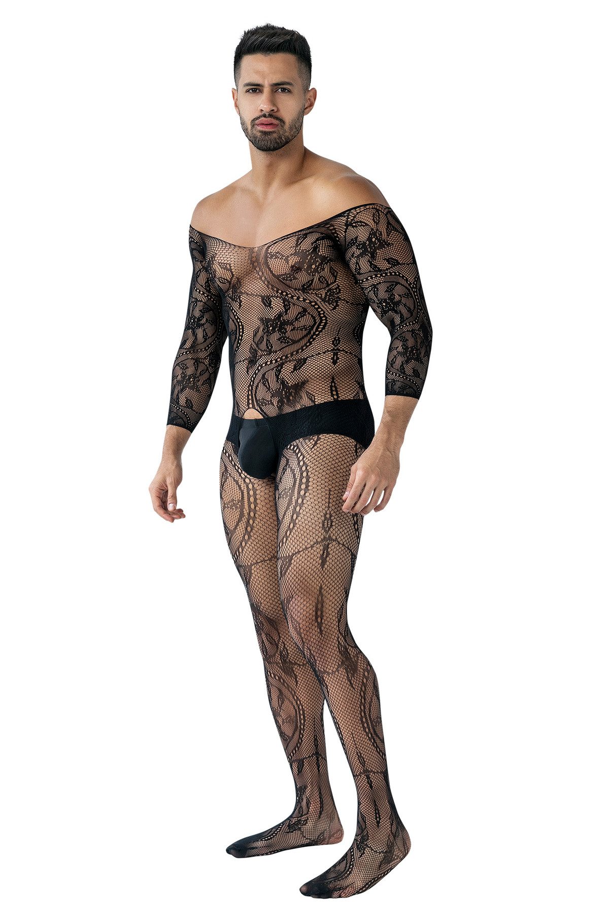 CUT4MEN Bodystocking-Ouvert Bodystocking-Ouvert in schwarz - L/XL