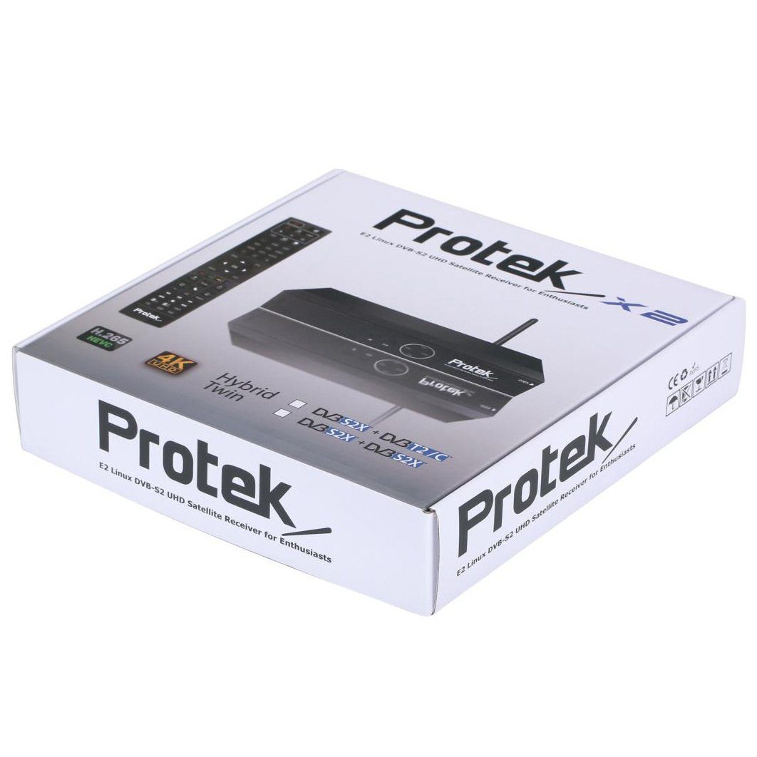 Protek HEVC X2 UHD SAT-Receiver 2160p Linux 4K TV-Receiver Protek Wifi E2 H.265